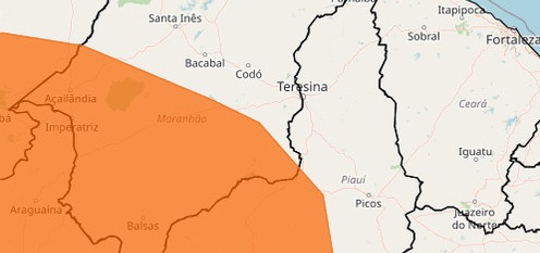 Alerta de chuvas intensas atinge várias regiões do Piauí nesta semana