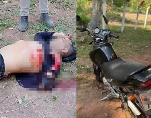 Motociclista fica ferido em forte colisão com caçamba na estrada da Cacimba Velha