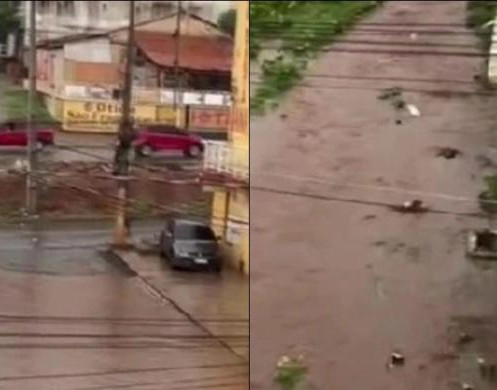 Chuva intensa desta terça-feira (3) provoca alagamentos em Picos