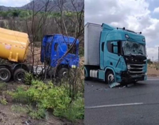Caminhão perde controle após colisão e derrama gasolina em rodovia em Lagoinha do Piauí
