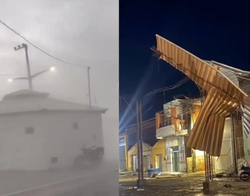 Temporal com ventania destrói telhados e derruba árvores em Jacobina do Piauí