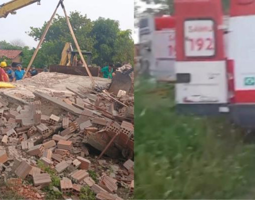 Casa cai durante a madrugada e deixa mãe grávida e filhos soterrados em Barras