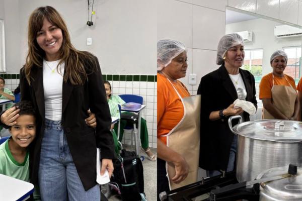 Ivanária Sampaio visita escola e cobra qualidade no ensino em Esperantina