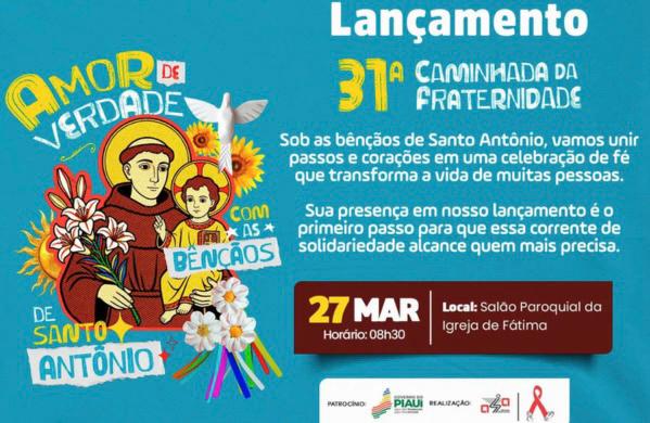 Caminhada da Fraternidade 2026 será realizada em 13 de junho, com tema inspirado em Santo Antônio