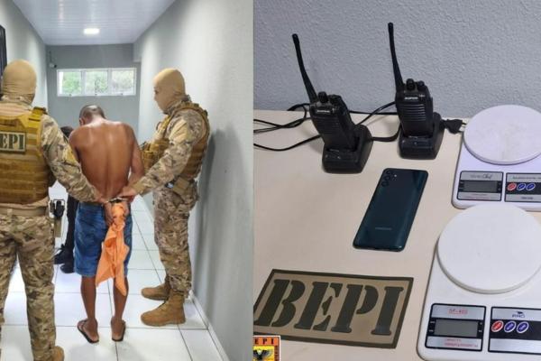Suspeito é preso com cocaína e rádios comunicadores em operação na cidade de Bom Jesus