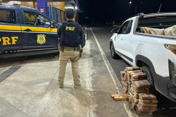 PRF apreende 62 tabletes de skunk escondidos dentro de caminhonete, em Piripiri