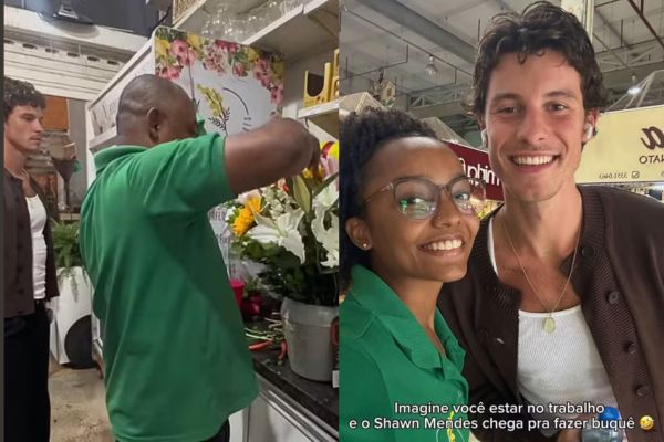 Shawn Mendes surpreende funcionária de floricultura ao aparecer de surpresa em Salvador