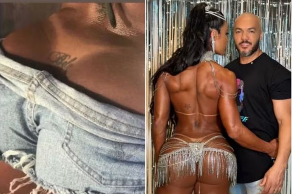 Gracyanne Barbosa ganha massagem e deixa à mostra tatuagem íntima feita para Belo