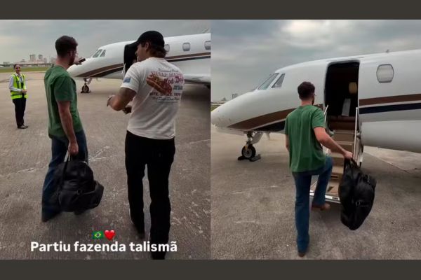 João Guilherme pega carona em jatinho de Zé Felipe para a fazenda de Leonardo