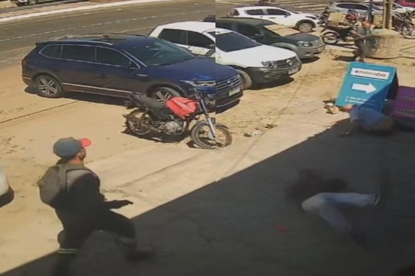 Vídeo: Vigilante reage a assalto e é baleado em frente a agência bancária em Timon