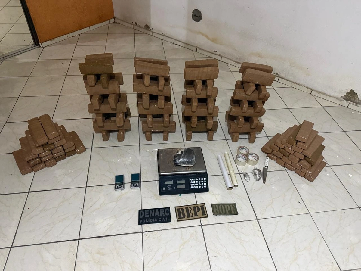 Polícia apreende mais de 100 kg de maconha e prende suspeito em Teresina