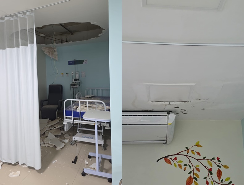 Forro de gesso desaba em setor oncológico do HGV na capital