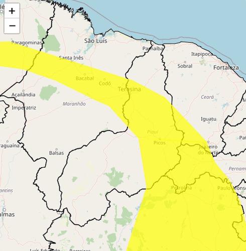 INMET emite alerta de fortes chuvas para o Piauí e 204 cidades ficam em risco