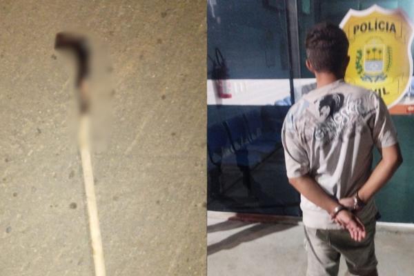 Suspeito é preso após agredir idoso com foice e causar ferimentos graves