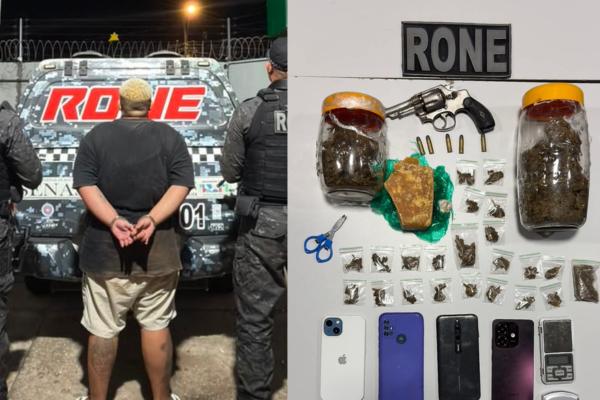 Mulher é presa com arma, drogas e balanças de precisão em Teresina