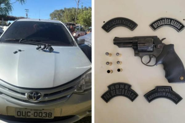 Dupla é presa com revólver após denúncia de tiros em barragem no interior do Piauí