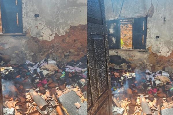Casa fica parcialmente destruída após incêndio na zona Norte de Teresina
